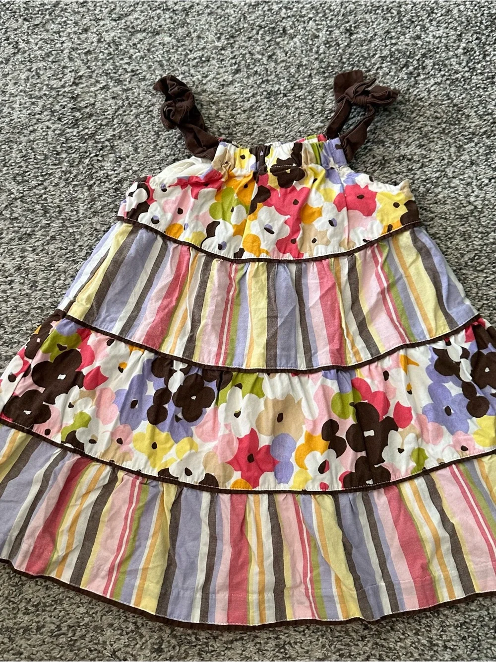 Gymboree Multi-Color Tiered Floral & Stripe Sundress
